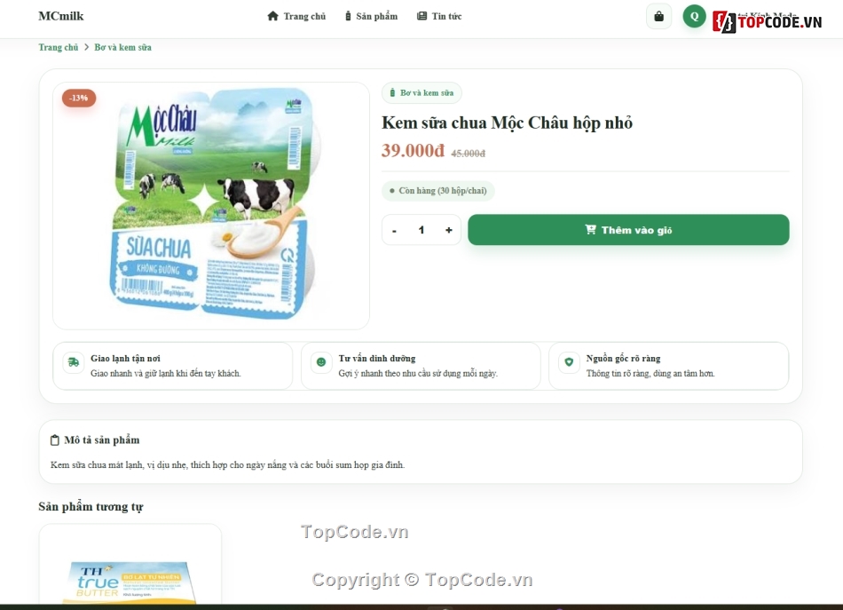 bán sữa,web bán sữa,code bán sữa